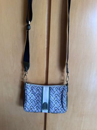 Bolso Furla Bandolera Gris y Verde Oliva