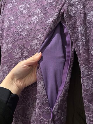 Vestido invierno de encaje púrpura