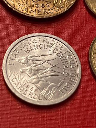 Set di 4 monete antiche del Camerun