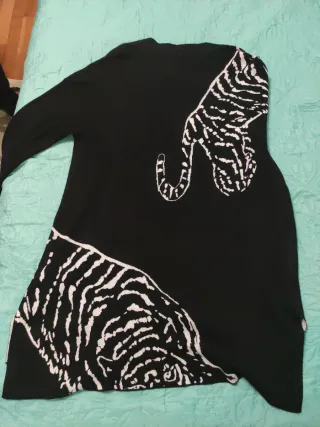 Kimono Negro Estampado Animal