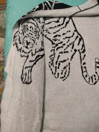 Kimono Negro Estampado Animal