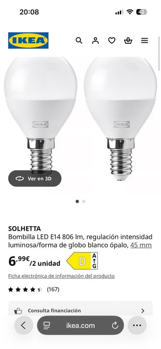 Luces de tocador IKEA lote  dos regletas