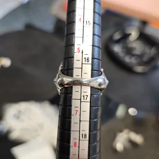 Anillo Italiano Plata Piedra Azul y esmalte