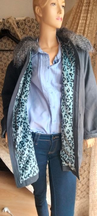 Chaquetón Antelina Gris Talla 58