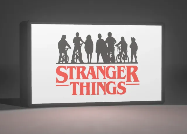 Cartel Luminoso Stranger Things.   2 modelos