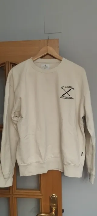 Sudadera Beige Manga Larga Hombre Talla XL