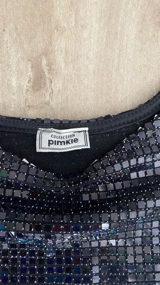 Top fiesta lentejuelas negro