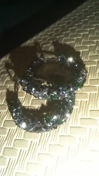 Pendientes Aro Pequeños Parfois Verdes y Plateados