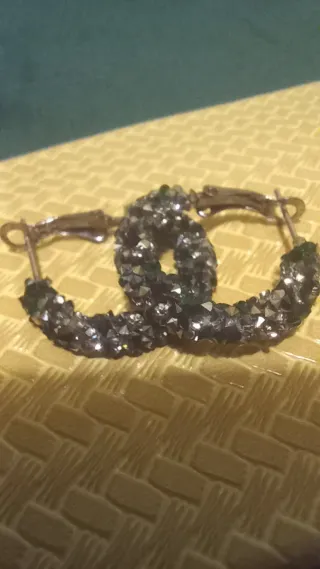 Pendientes Aro Pequeños Parfois Verdes y Plateados