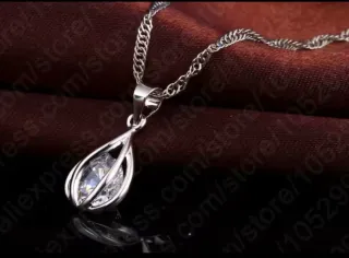 Conjunto Collar y Pendientes Gota Plata