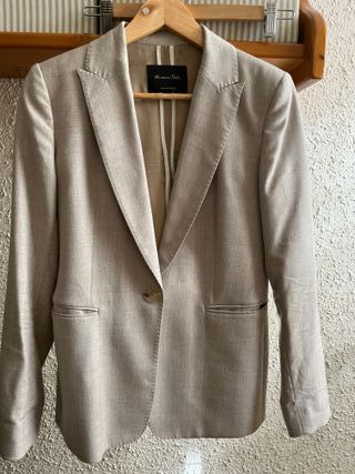 Americana Massimo Dutti Beige Talla 38