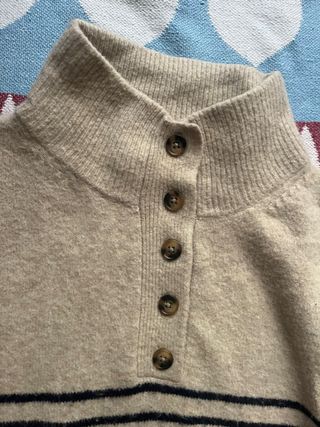 Jersey oversize rayas negras y crema