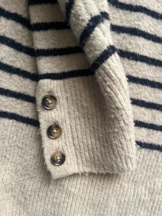 Jersey oversize rayas negras y crema