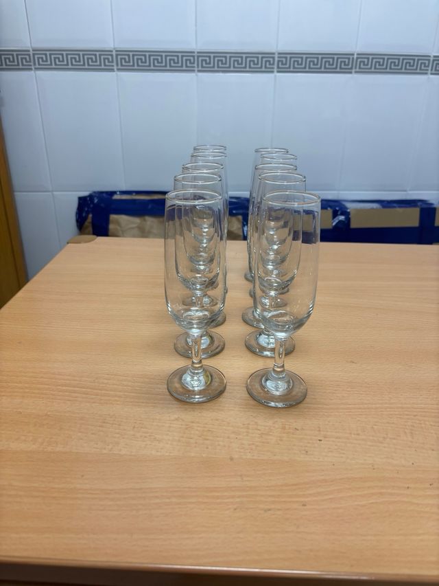 Copas de champán de cristal