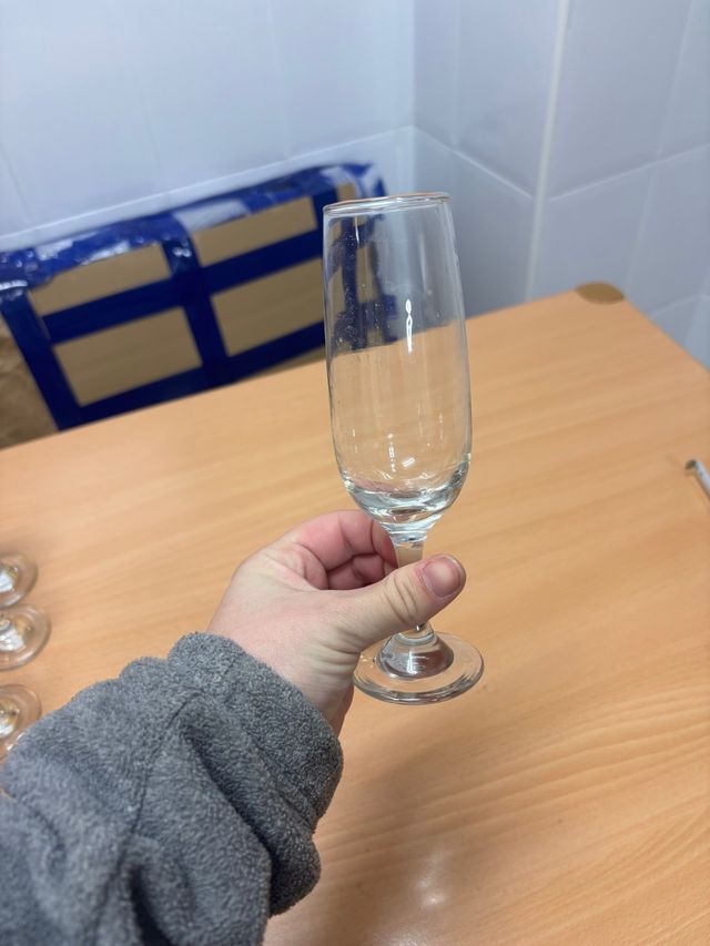 Copas de champán de cristal