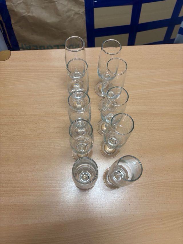 Copas de champán de cristal