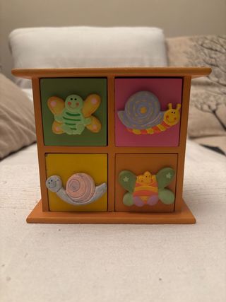 Caja joyero madera infantil 4 cajones