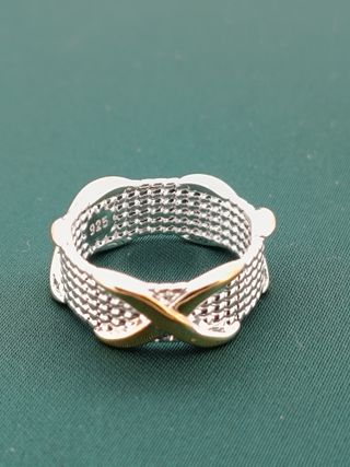 Anillo Plata Ley 925 Diseño Cruzado