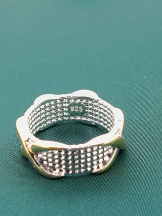 Anillo Plata Ley 925 Diseño Cruzado