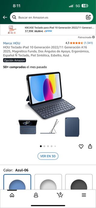 Teclado HOU iPad 10 Generación Azul