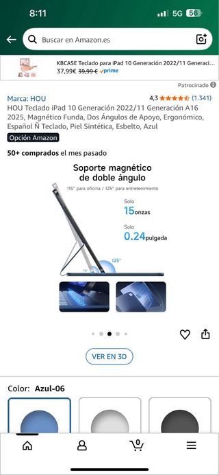 Teclado HOU iPad 10 Generación Azul