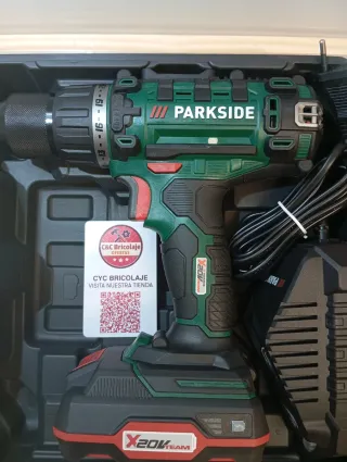 Taladro Parkside X20VTEAM atornillador completo