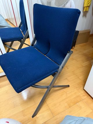 Silla plegable oficina azul y gris
