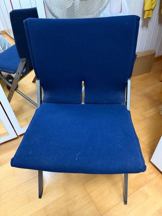 Silla plegable oficina azul y gris