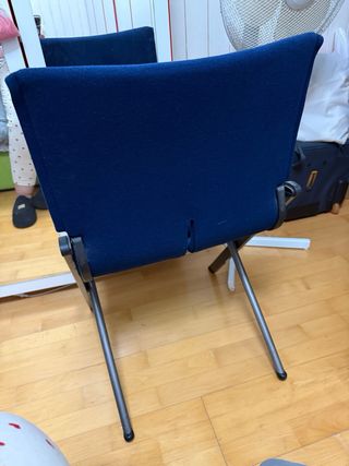 Silla plegable oficina azul y gris