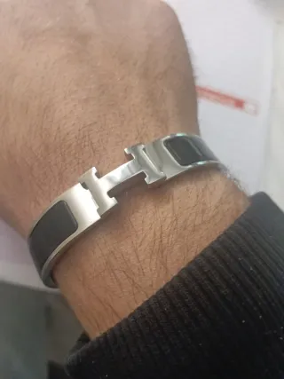 Bracciale Hermes Argento e Nero