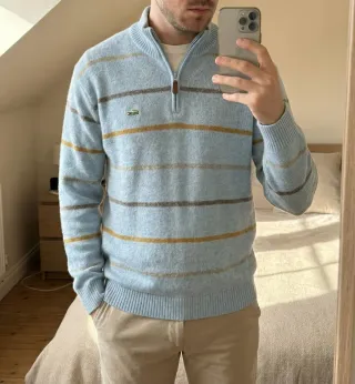 Jersey Lacoste de lana Azul Rayas
