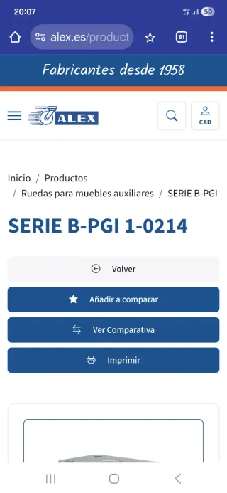 Ruedas de goma para muebles (4 unidades). Nuevas.