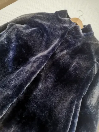 Chaquetón pelo azul marino Zara Talla L