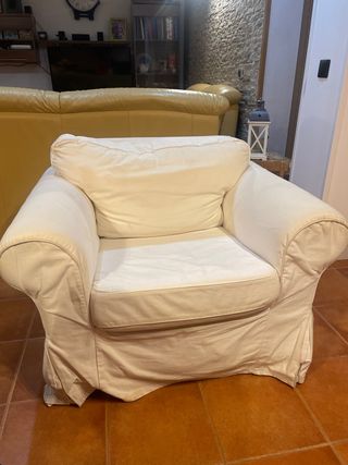 Sofá 1 plaza Ikea tela blanco