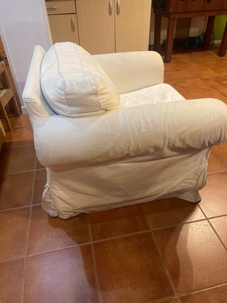 Sofá 1 plaza Ikea tela blanco