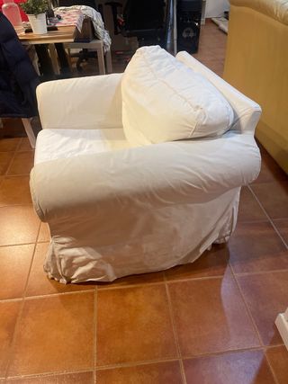 Sofá 1 plaza Ikea tela blanco