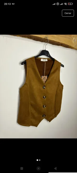 Chaleco mujer marrón terciopelado talla única