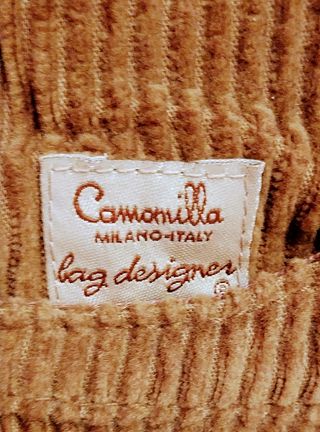 Borsa Camomilla Milano in velluto a coste marrone