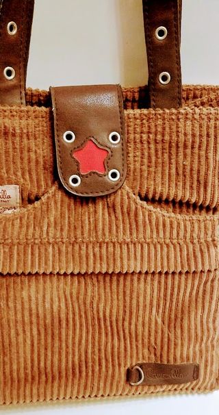 Borsa Camomilla Milano in velluto a coste marrone