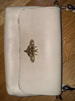 Bolso Firenze Artegiani Piel Beige. Abeja Dorada