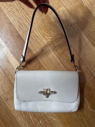 Bolso Firenze Artegiani Piel Beige. Abeja Dorada