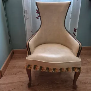 2 Butacas vintage piel beige