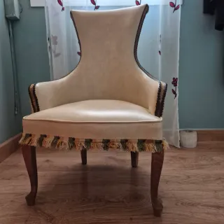 2 Butacas vintage piel beige