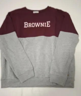 Sudadera Brownie chica roja y gris