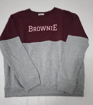 Sudadera Brownie chica roja y gris
