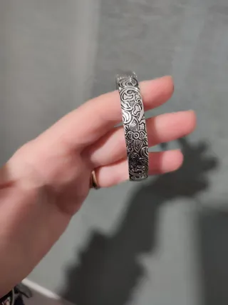 Bracciale in Argento 999 con Motivo Floreale