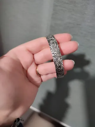 Bracciale in Argento 999 con Motivo Floreale