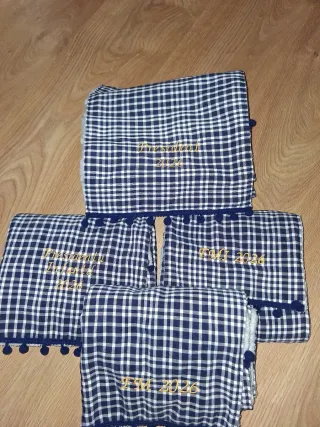 Bufanda Fallera Cuadros Azul y Blanco