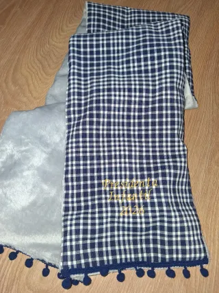 Bufanda Fallera Cuadros Azul y Blanco