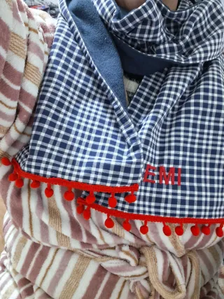 Bufanda Fallera Cuadros Azul y Blanco